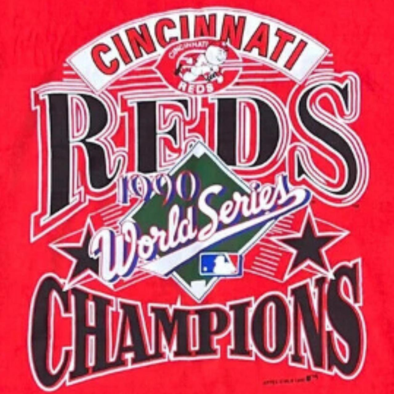 Vintage 1990 Cincinnati Reds World Series champions - Depop