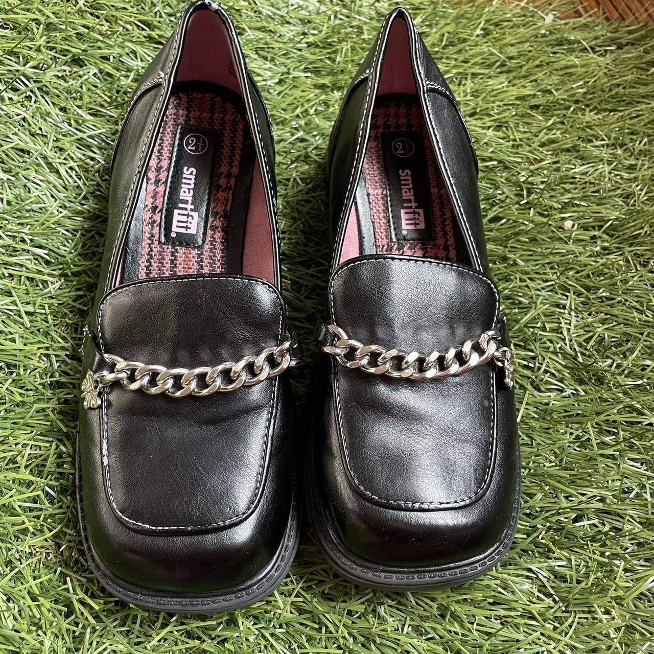 Y2K black loafers! FREE SHIPPING! Patent leather... - Depop