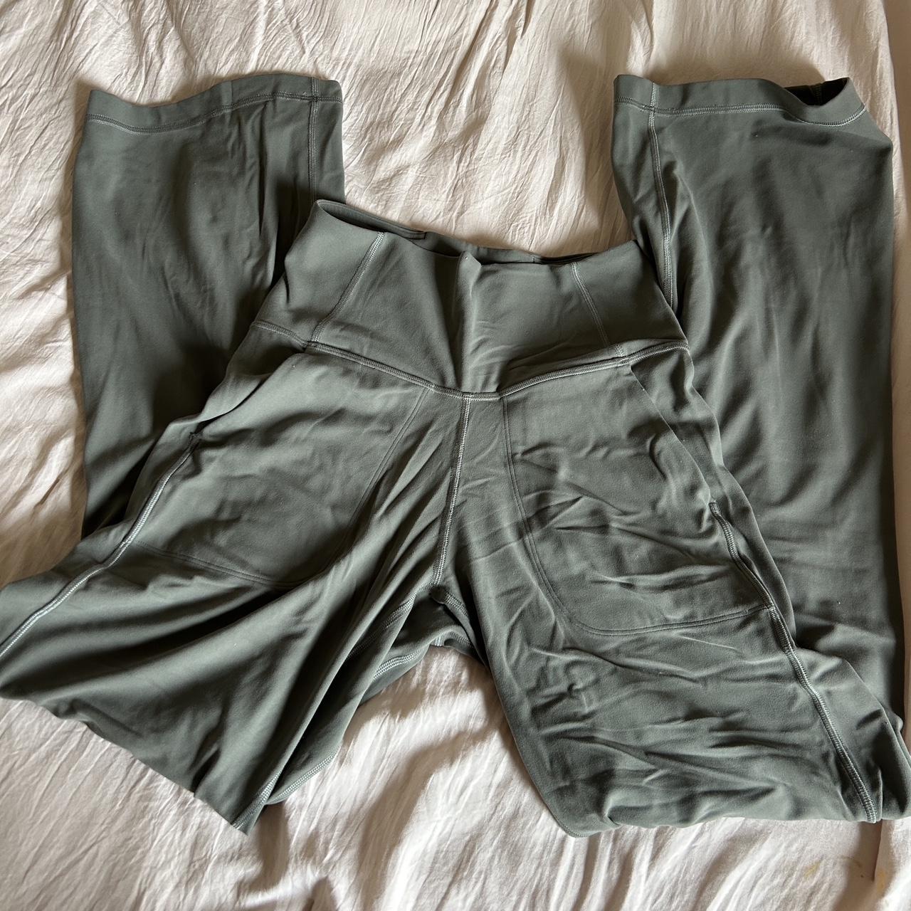 lululemon grey sage align high rise wide leg pants. - Depop