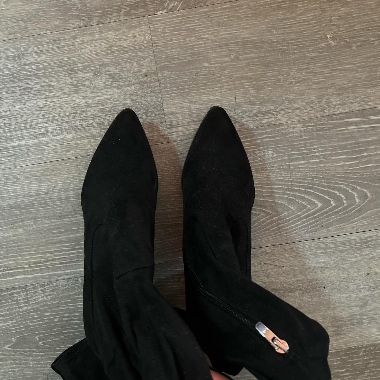 Marc Fisher Thigh high suede black boots. Zipper on... - Depop