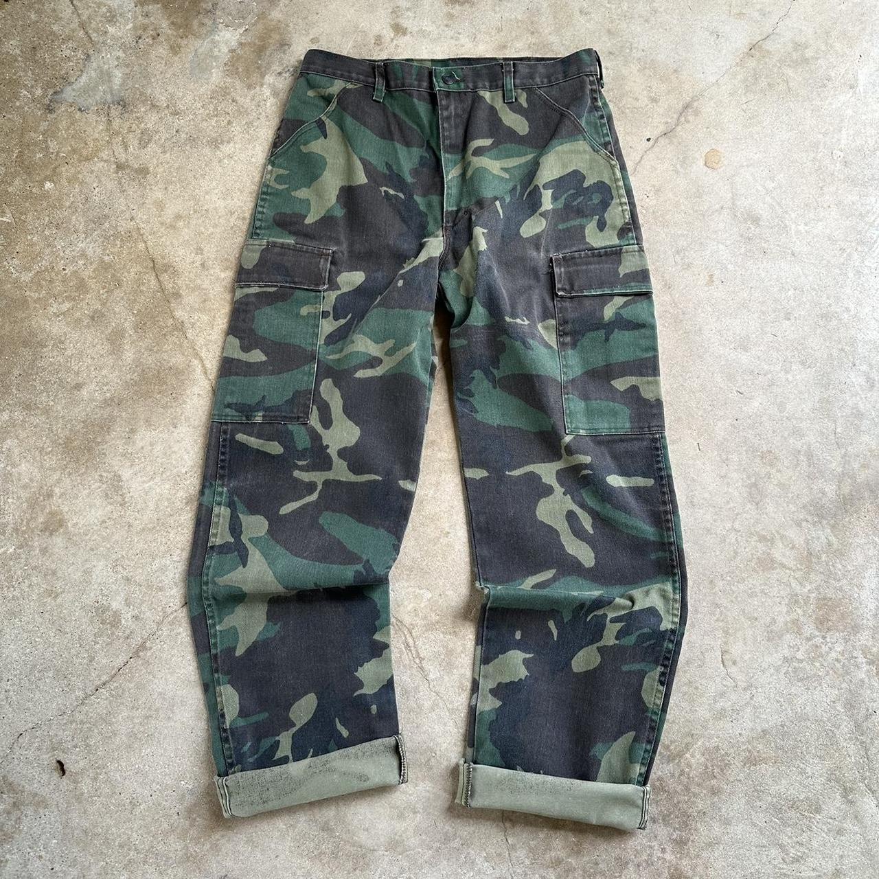 Vintage 80s/90s Liberty Overalls Camo Cargo Pants... - Depop