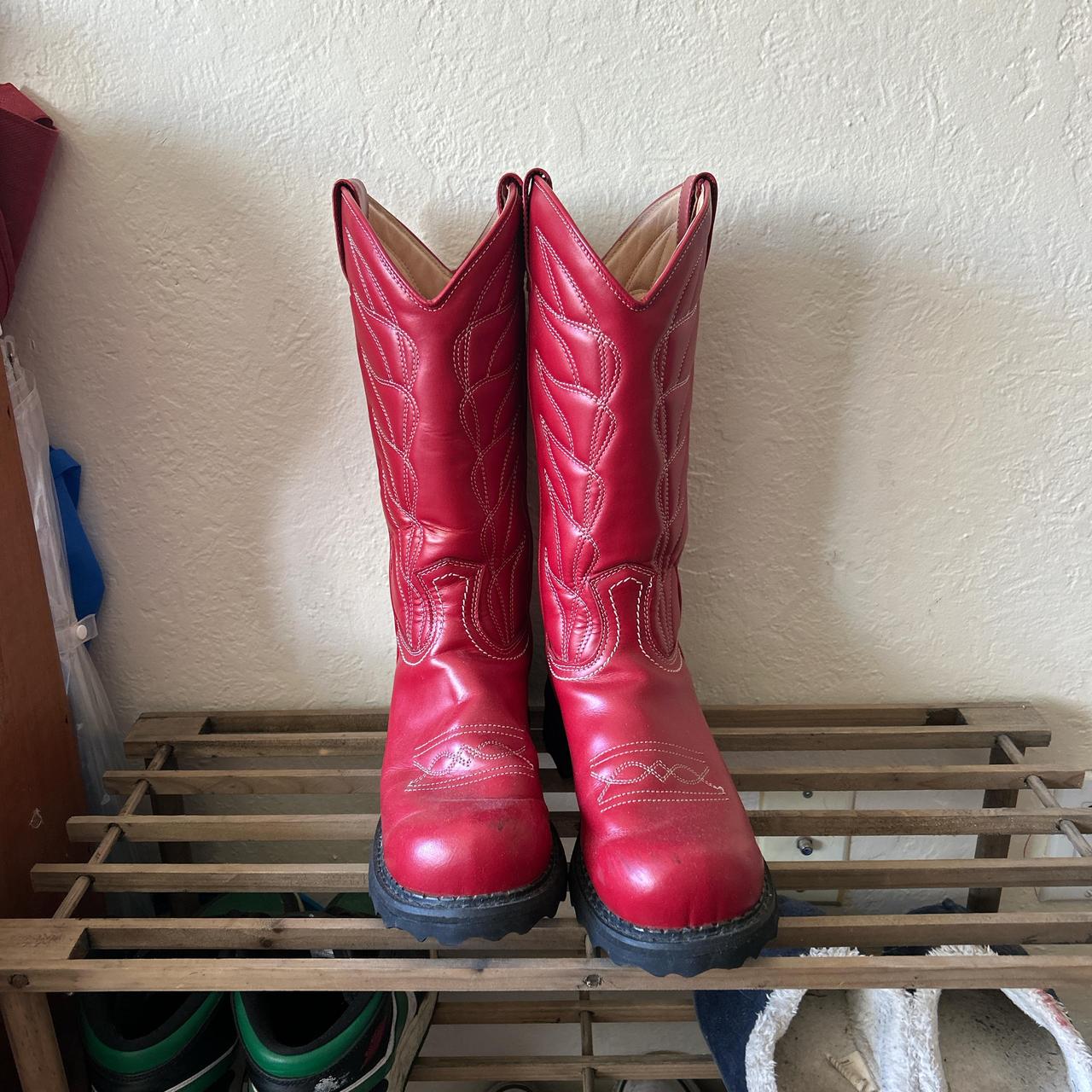 john fluevog red cowboy boots Worn twice