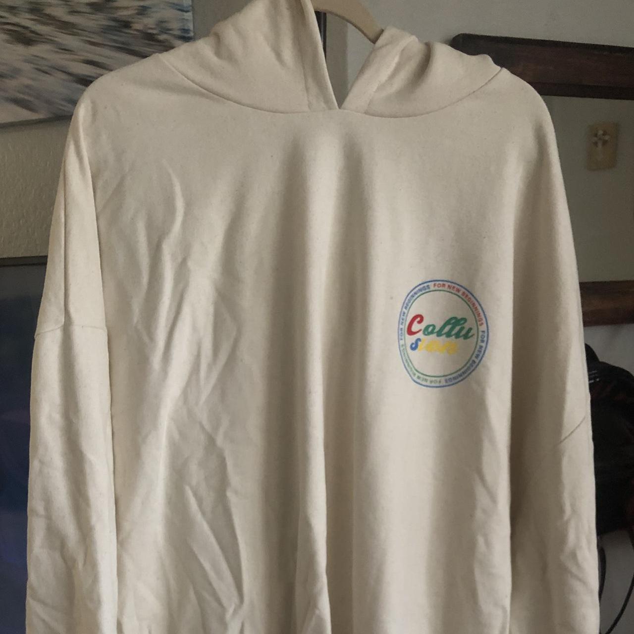 Collusion Plus Size Oversized Hoodie Off White With Depop