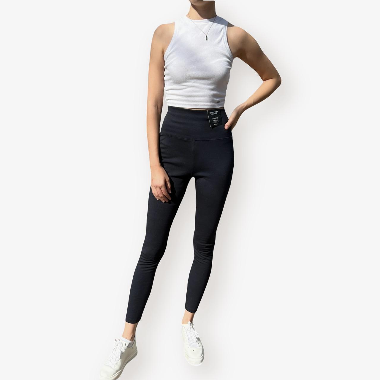 Women's Simply Vera Wang High Rise Heavyweight Cotton Leggings Size X Large  Grey