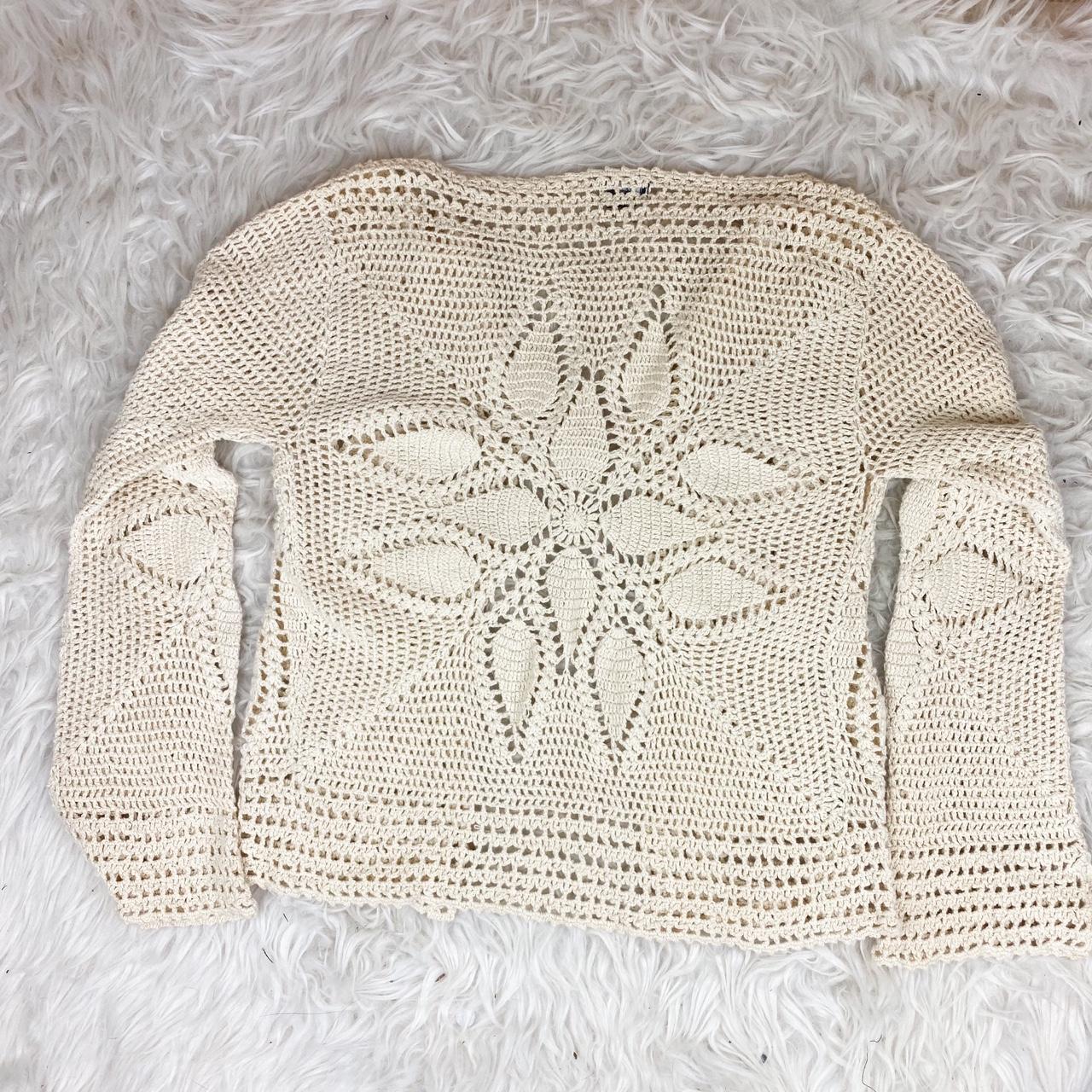 Y2k Crochet Tie Up Cardigan Sweater 🤎 • has... - Depop