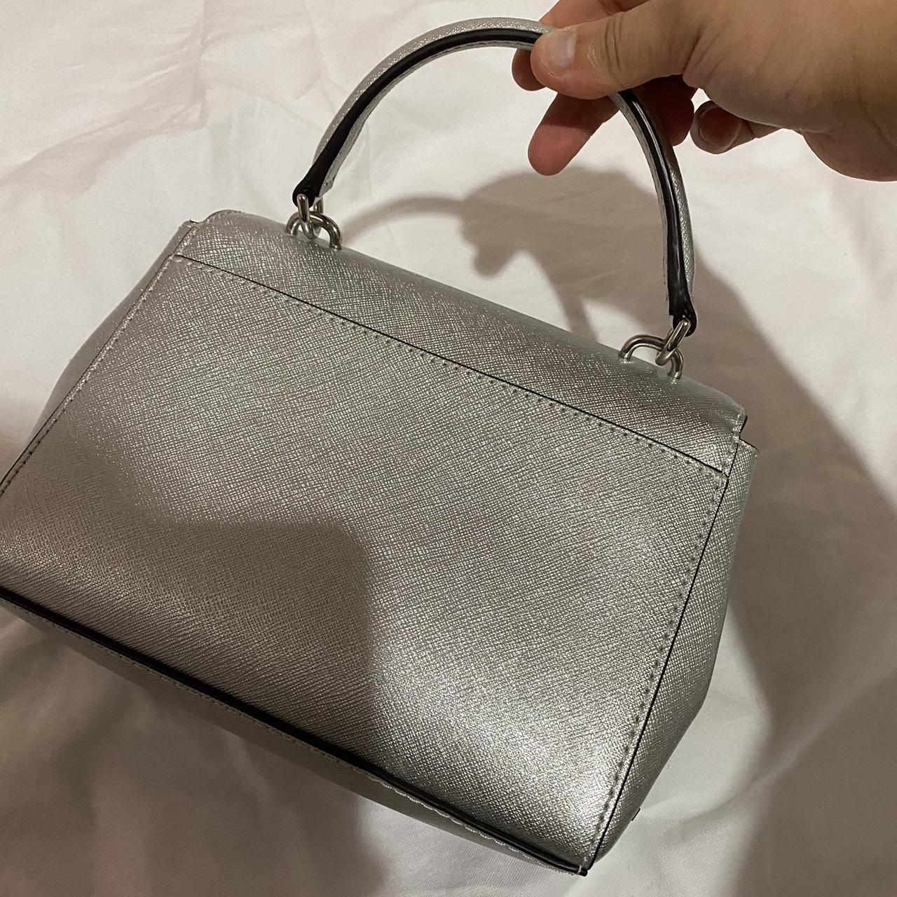 Michael Kors Women's Silver And Grey Bag | Depop