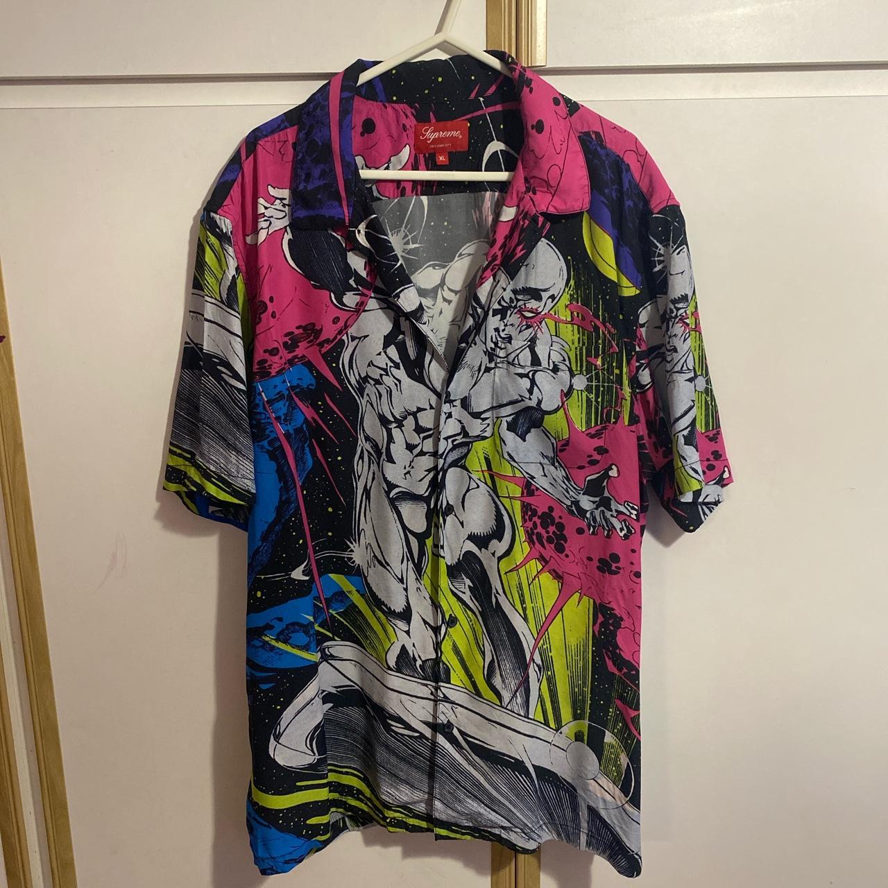 Supreme Silver Surfer Rayon Button Up | Depop