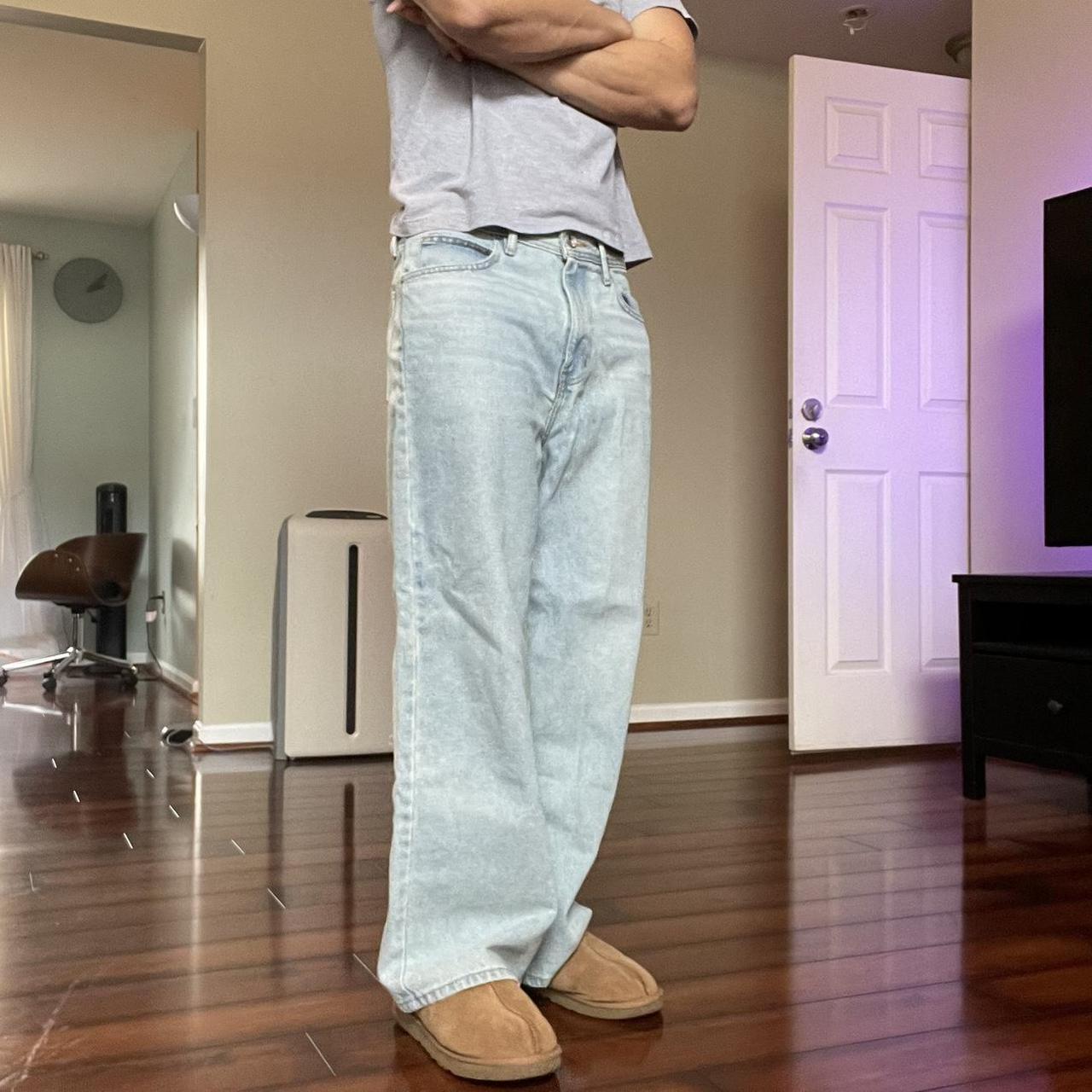 light blue baggy jeans