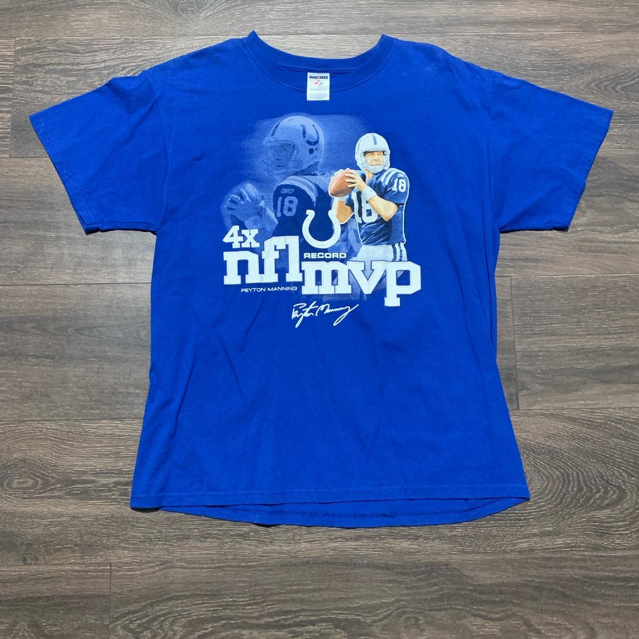 Peyton Manning Indianapolis Colts Graphic T-Shirt Large Blue NFL