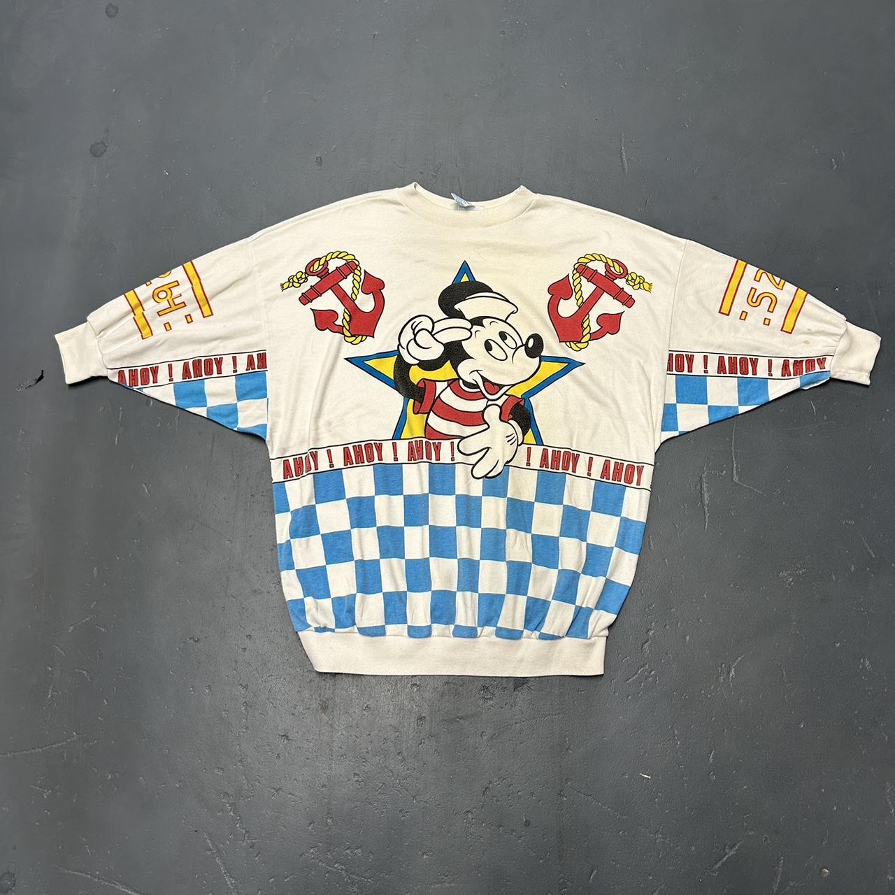 Vintage Disney Mickey Mouse Reversible Pullover Sweatshirt store 90's All Over Print