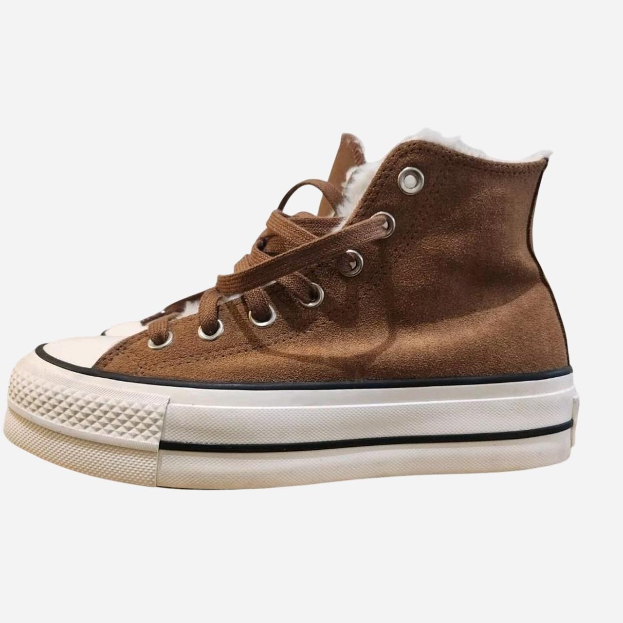Faux Fur Brown Suede Platform Converse All Star Platform Brown
