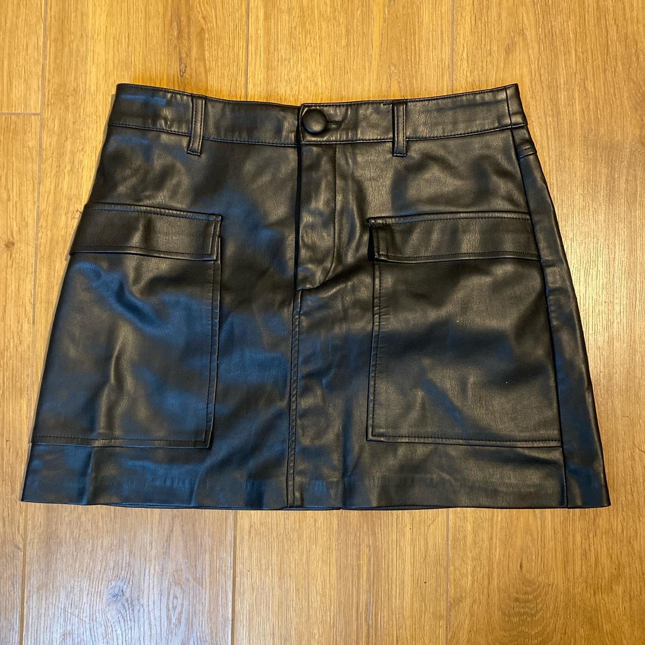 Zara black faux leather mini Work for