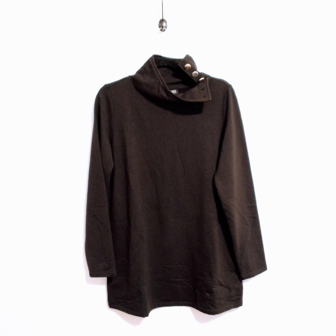 Button Detail Fleece Turtleneck Tunic