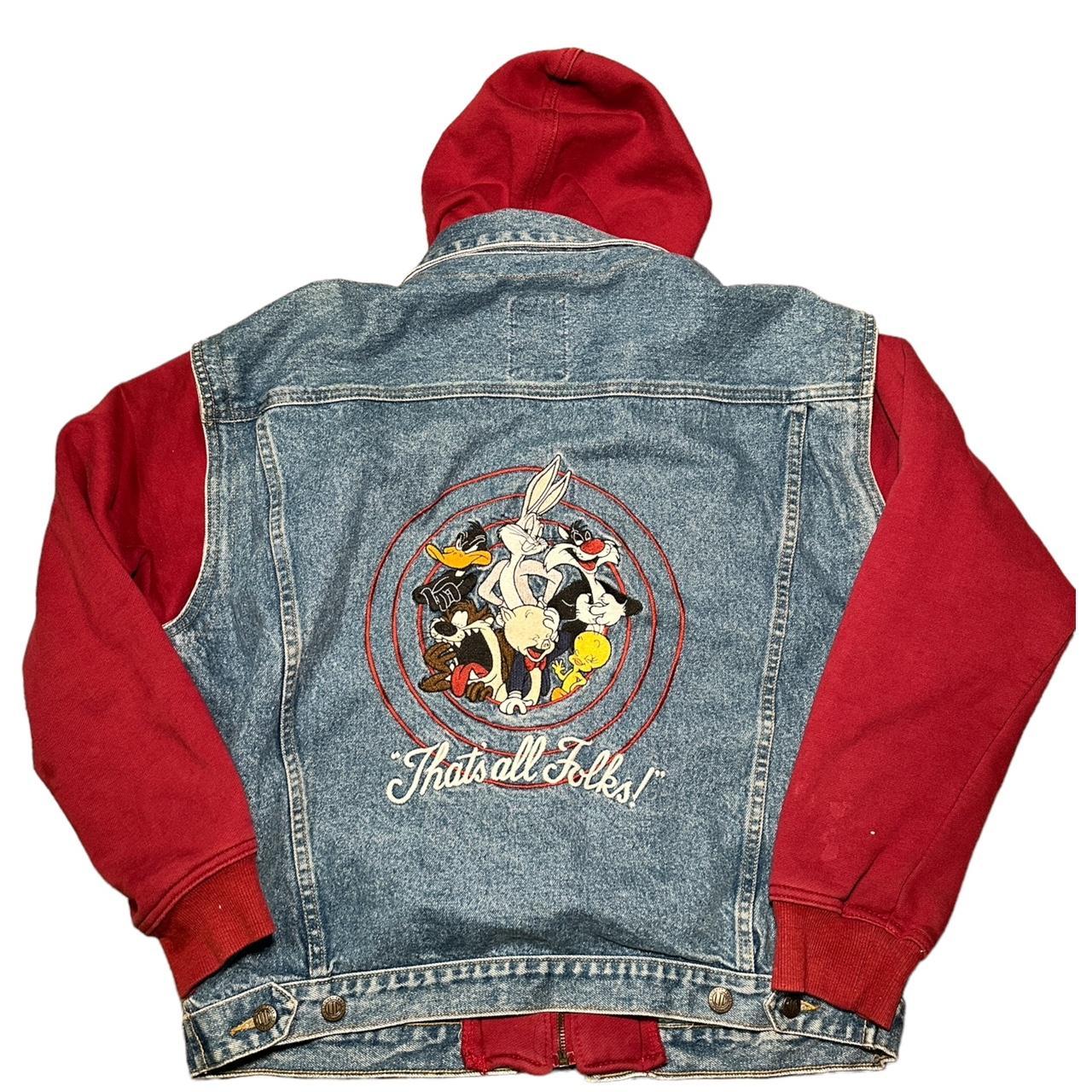 Looney tunes shops logo jean jacket