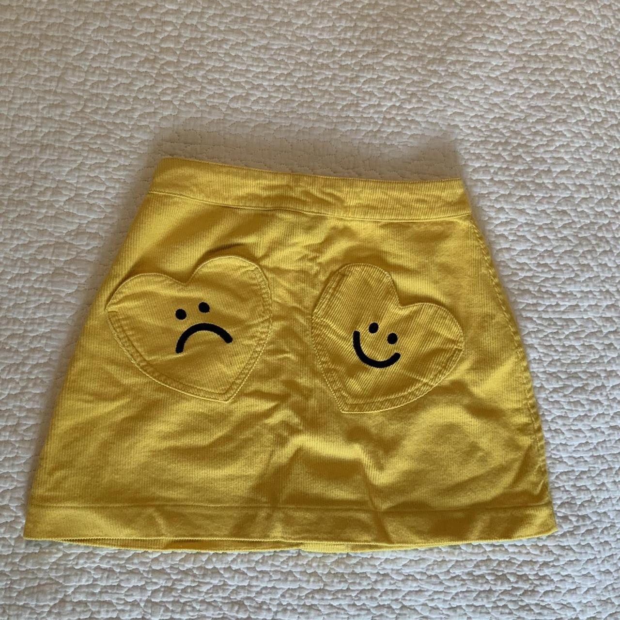 Rare happy/sad Lazy Oaf skirt **has pockets** barely... - Depop