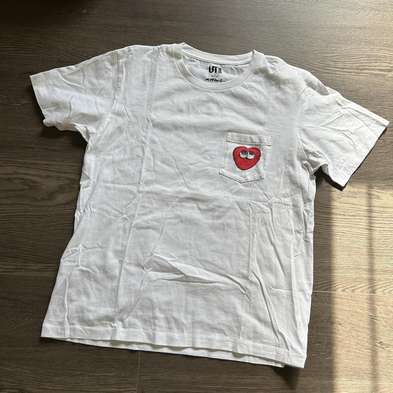 KAWS ×UNIQLO Heart Pocket Tee  White Kaws x Uniqlo Heart Pocket Tee (Asia Sizing) Black