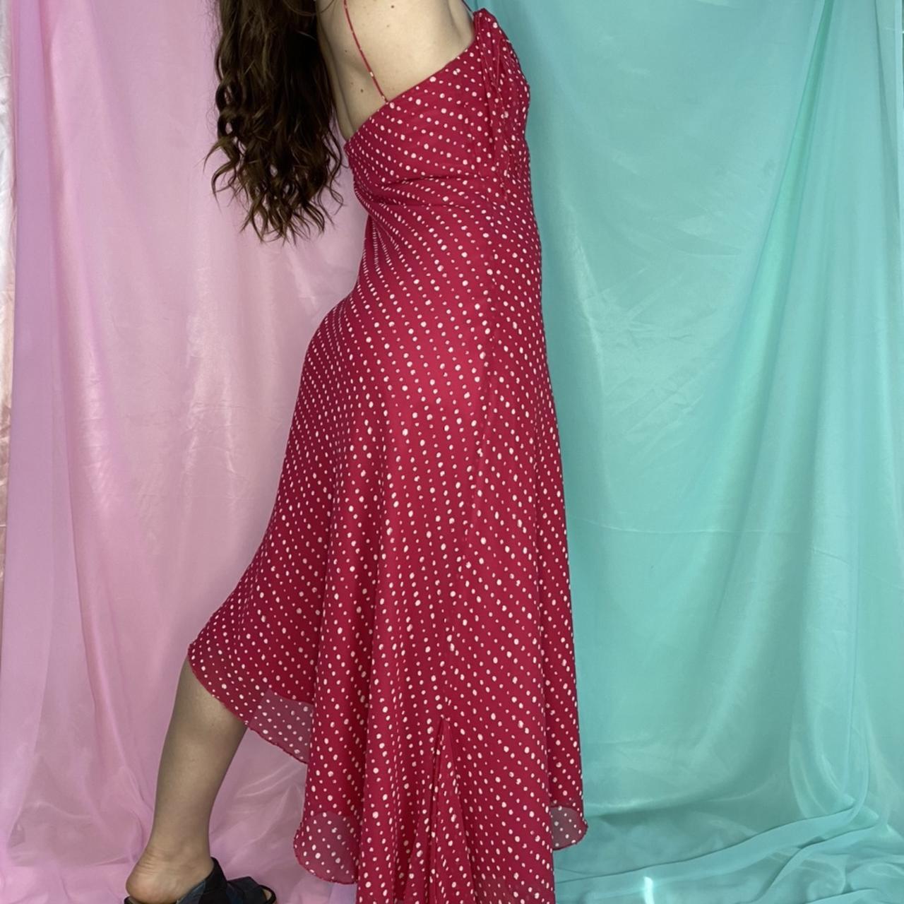 Women's Pink and White Dress Depop