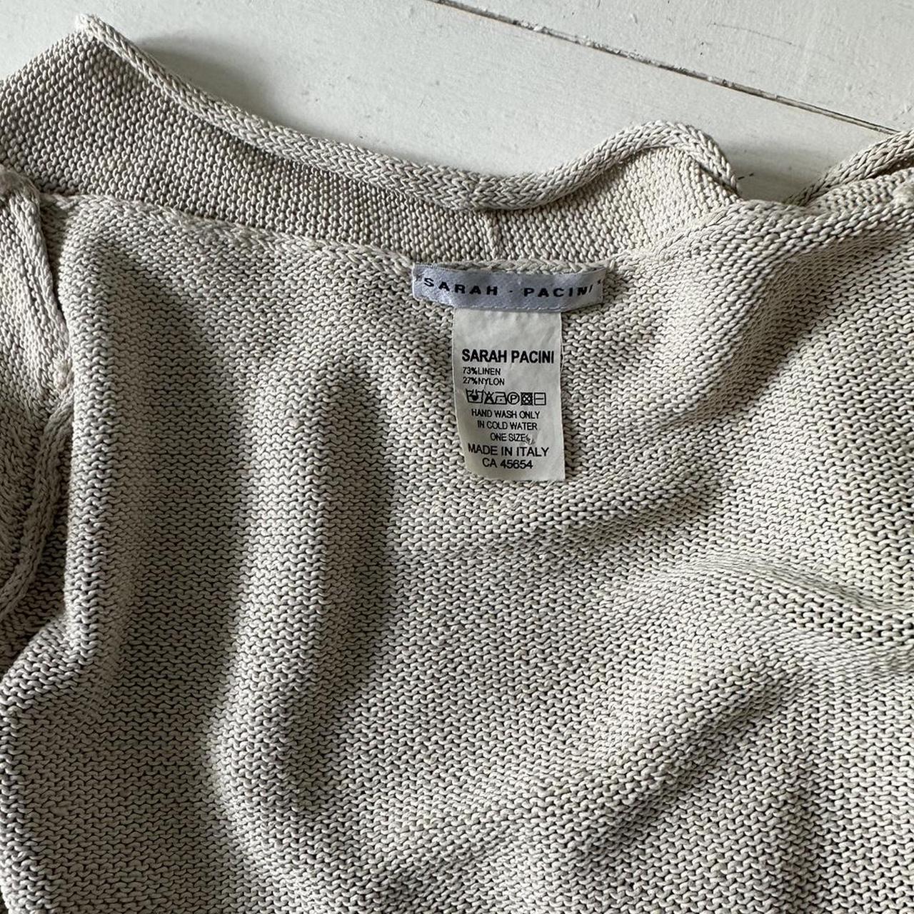 Beige deconstructed Sarah Pacini long sleeve top. UK... - Depop