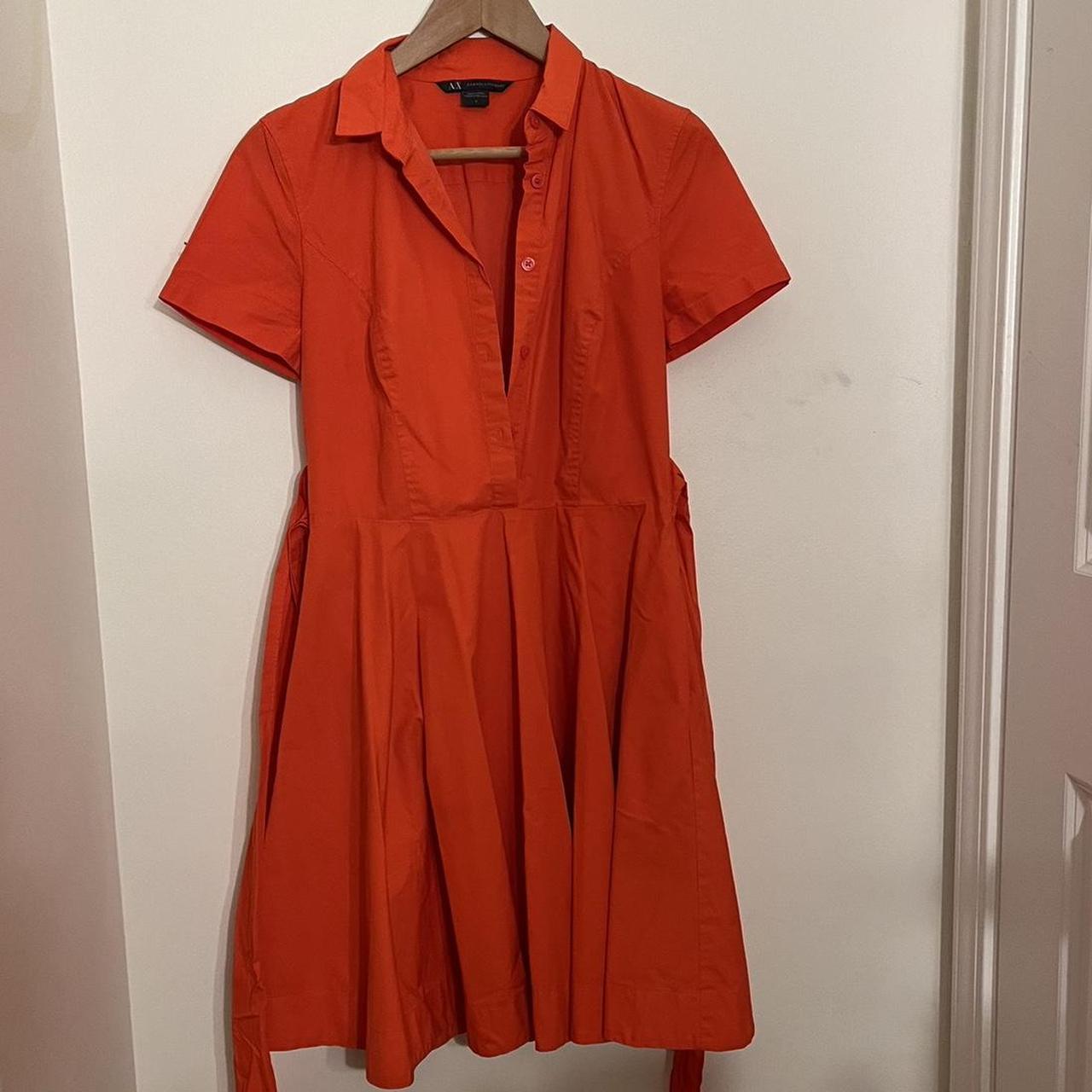 Armani Orange Dress Depop