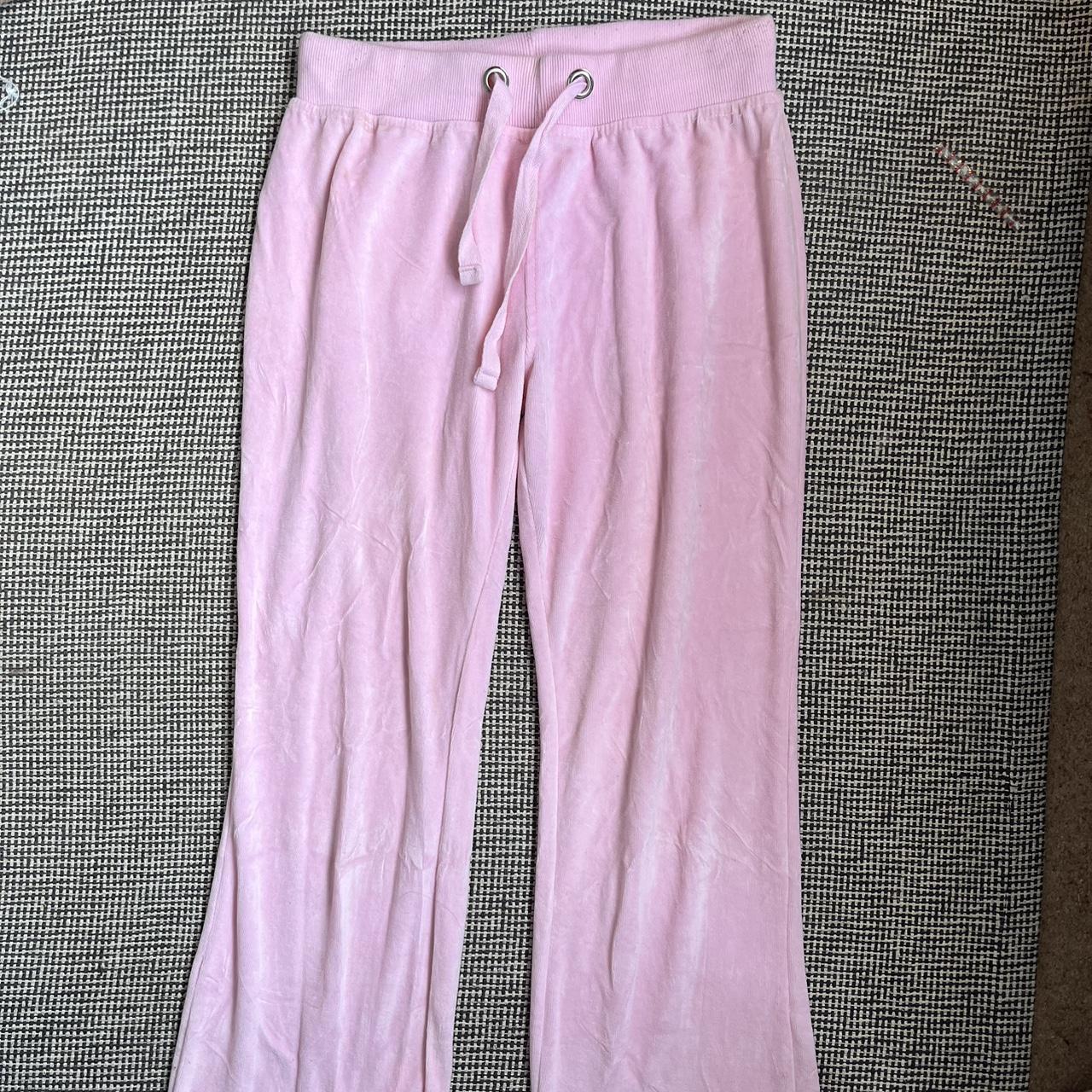 Super cute baby pink velour tracksuit Kids 13-14 but... - Depop