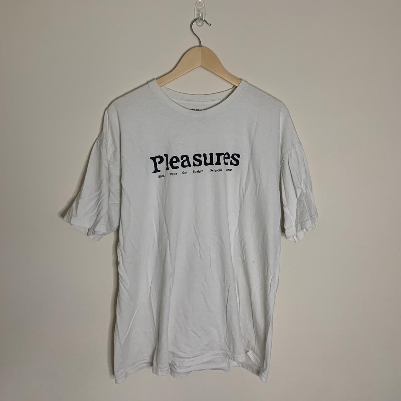 Pleasures Men's White and Black T-shirt (2)