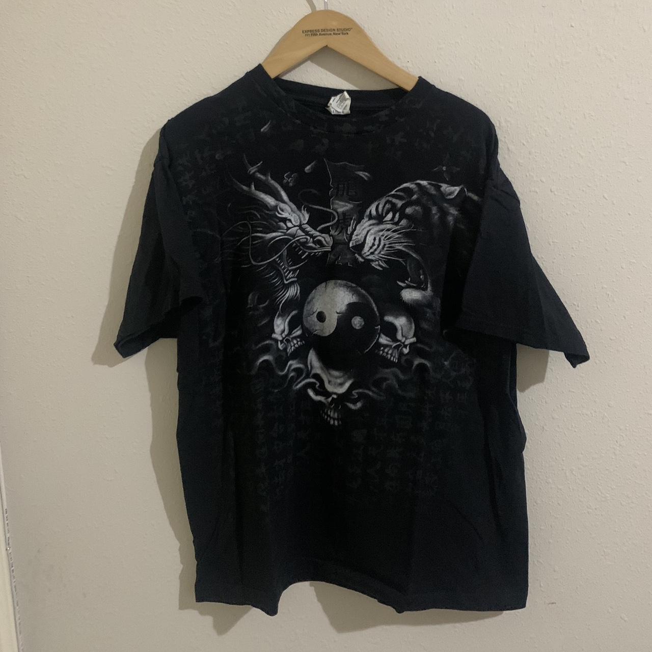 Y2K Tiger and Dragon Ying Yang Shirt #y2k #vintage... - Depop