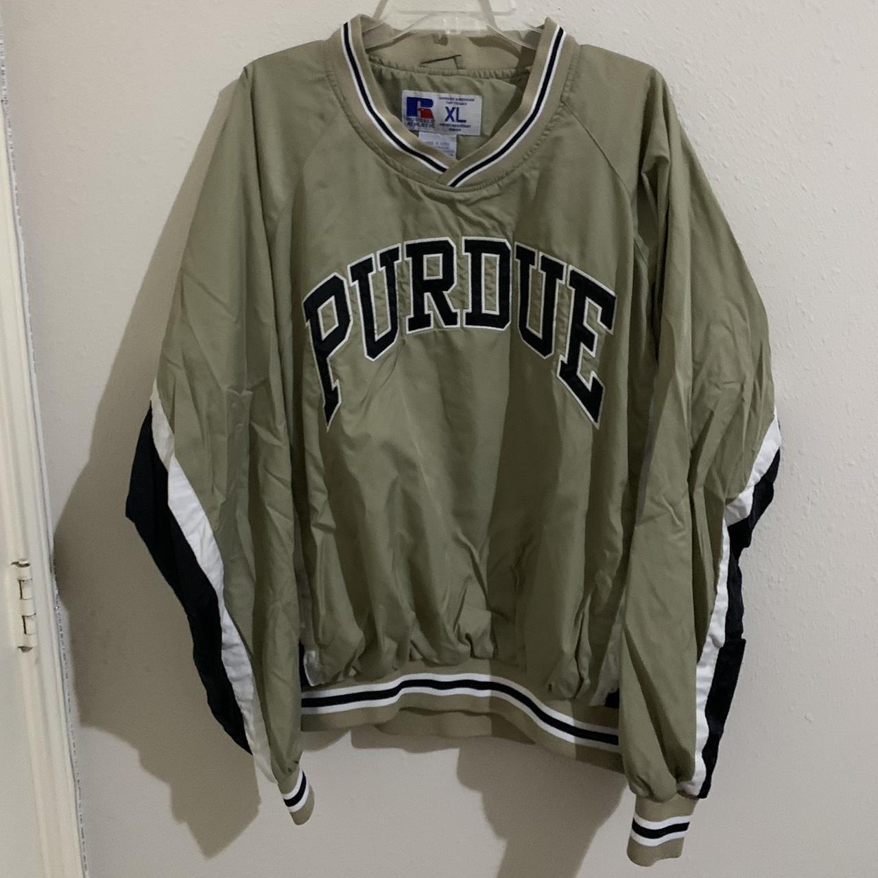 Vintage Purdue University Arch Logo Russell Nylon... - Depop