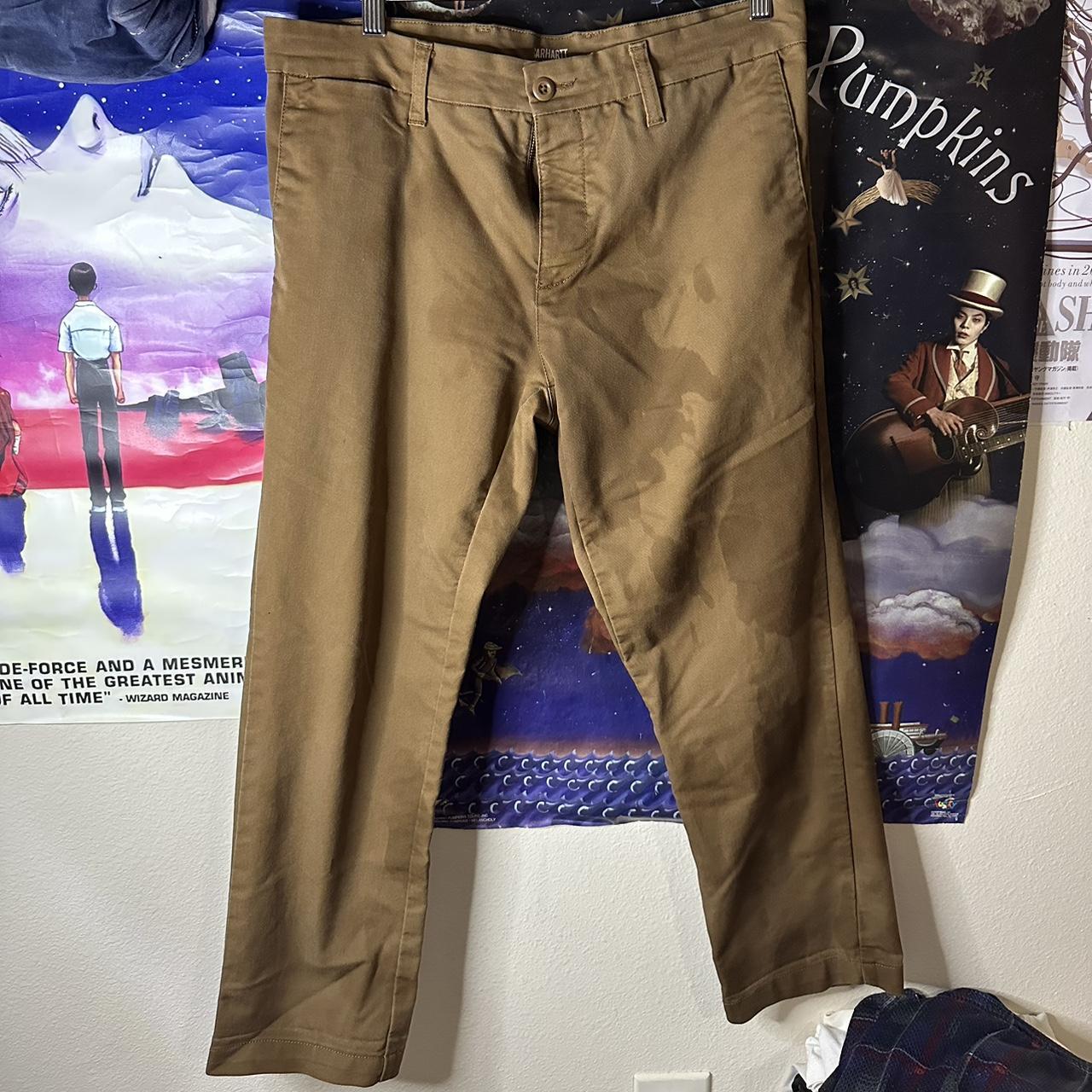 Carhartt WIP Work In Progress Khaki Chino Pants... - Depop