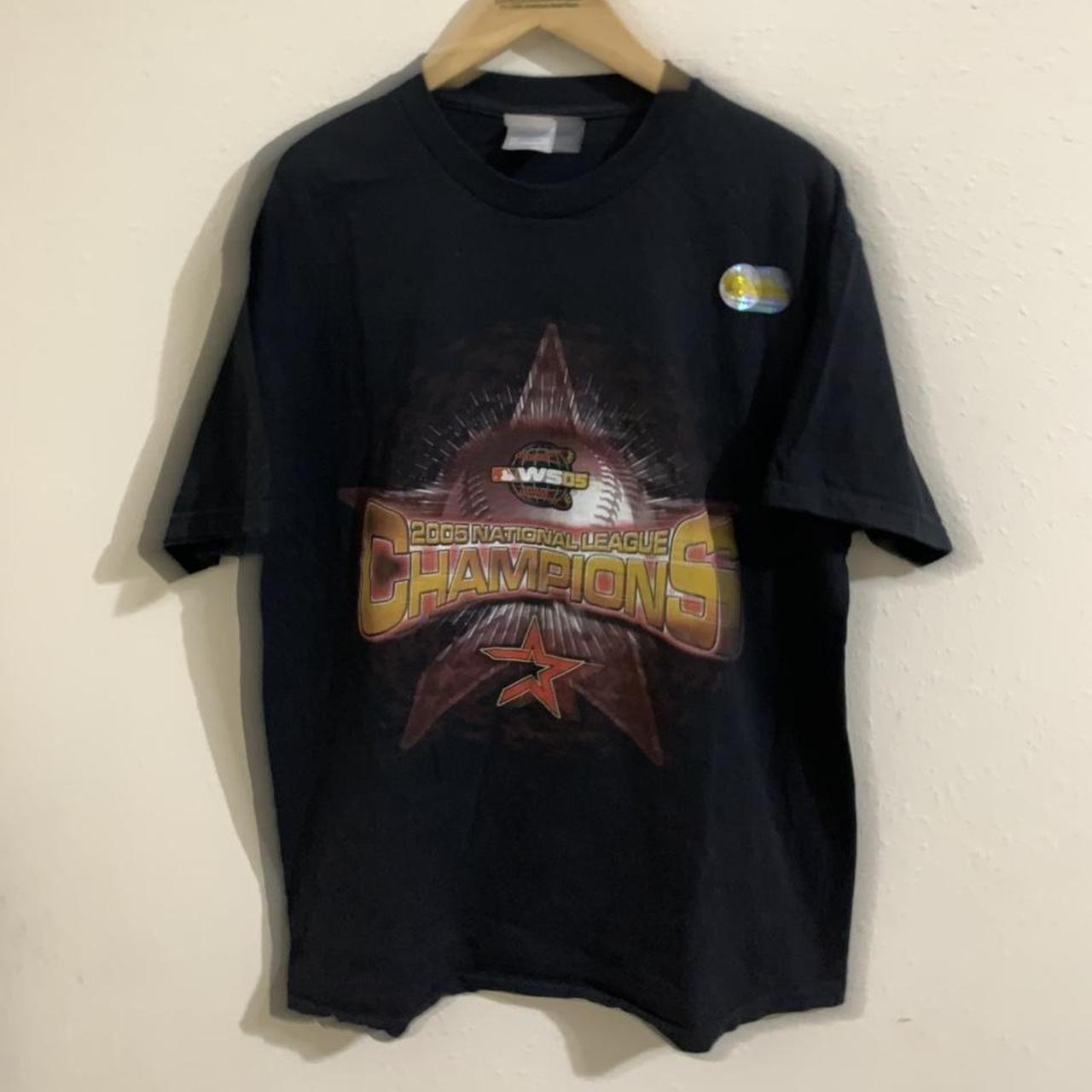 Vintage y2k 2005 Houston Astros tshirt - Black - - Depop