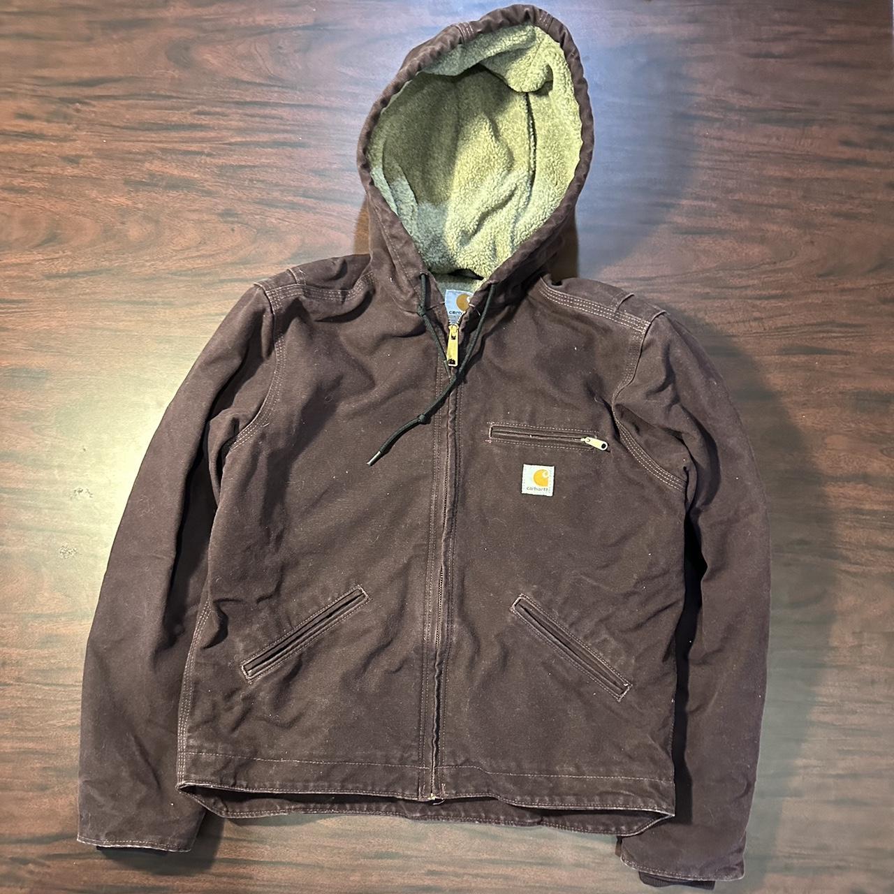 Vintage Carhartt Hooded Detroit Jacket 9/10... - Depop