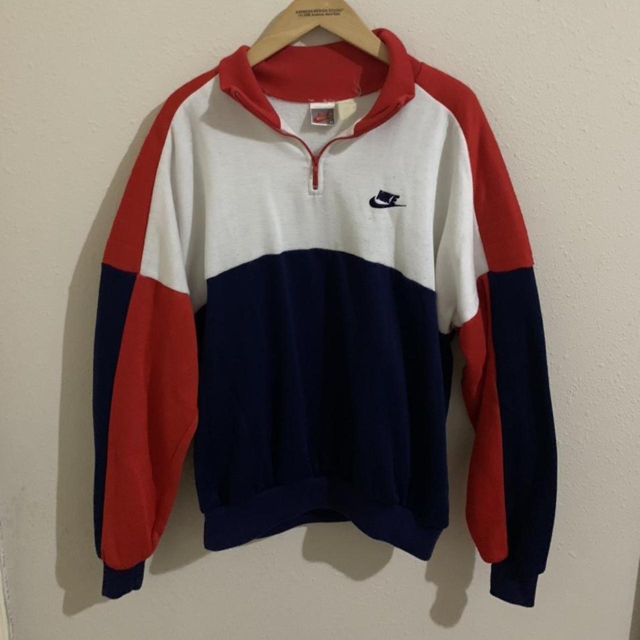 Vintage 80s 90s Nike Gray Tag Quarter Zip Colorblock | Depop