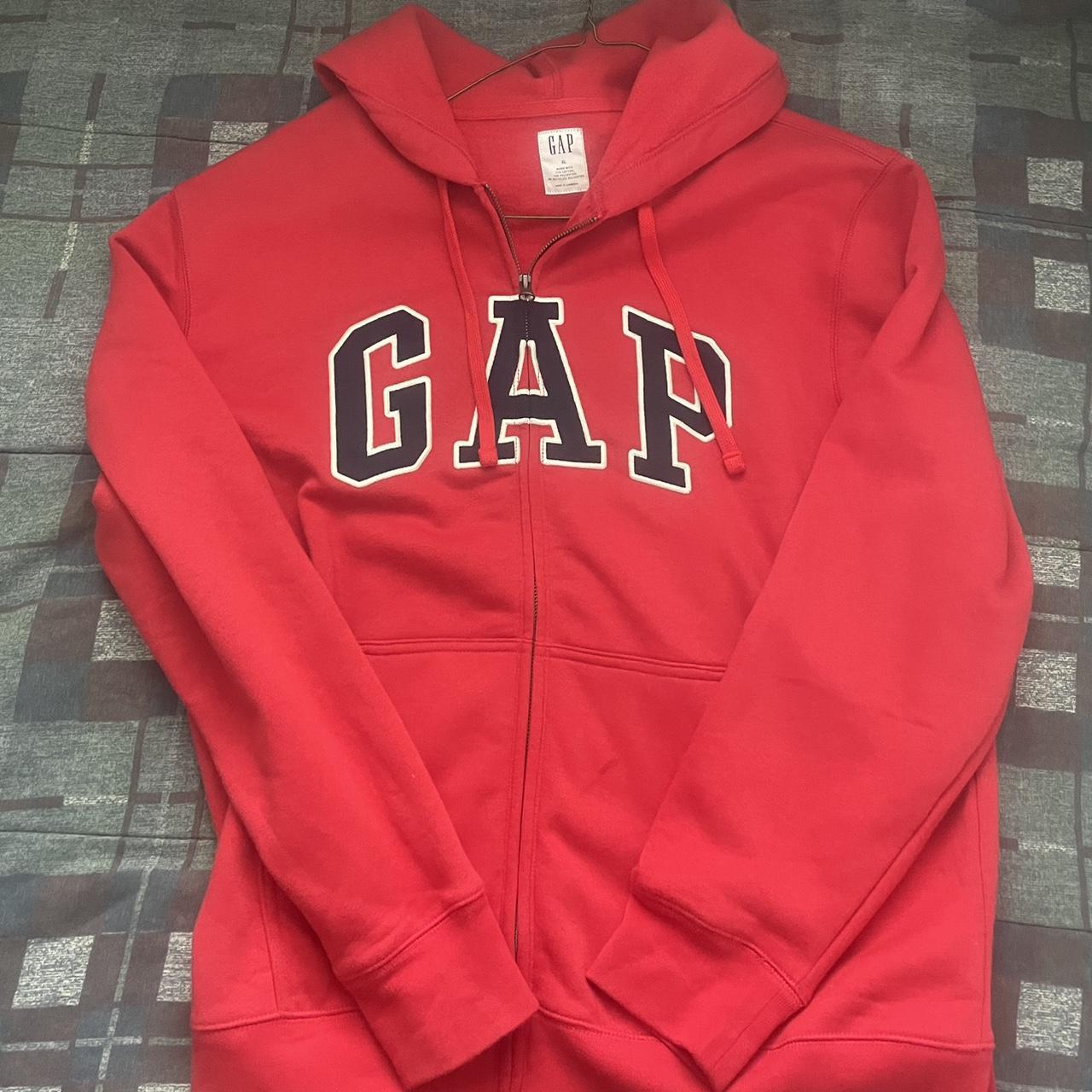 Red vintage Gap zip up hoodie In great... - Depop