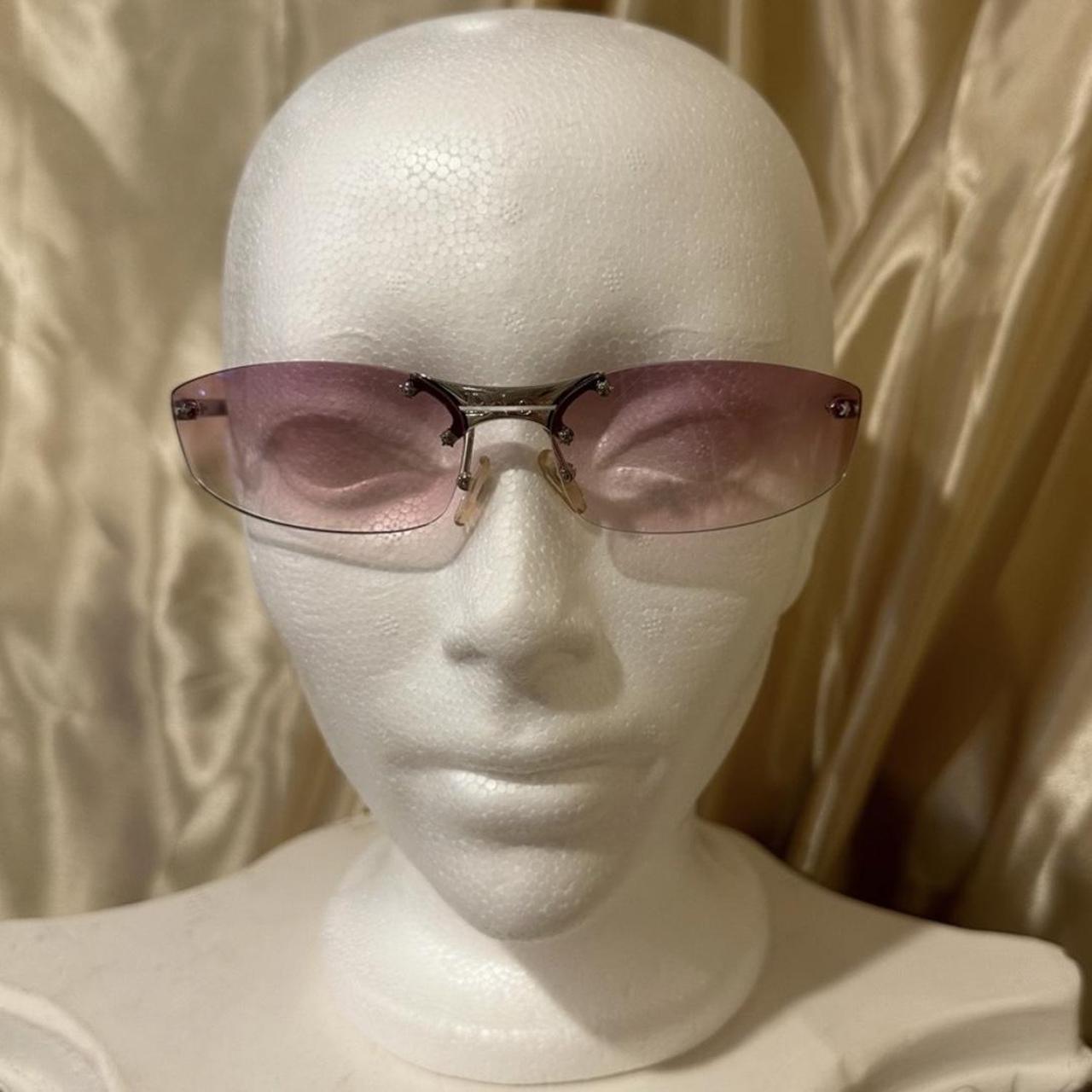 Pink Christian Dior Y2K rimless sunglasses bought | Depop Pink Christian Dior Y2K rimless sunglasses bought | Depop