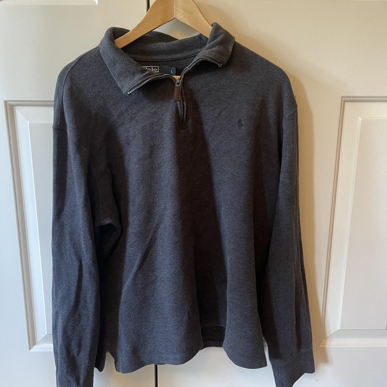 Grey Ralph Lauren Jumper. Size Large, although more... - Depop