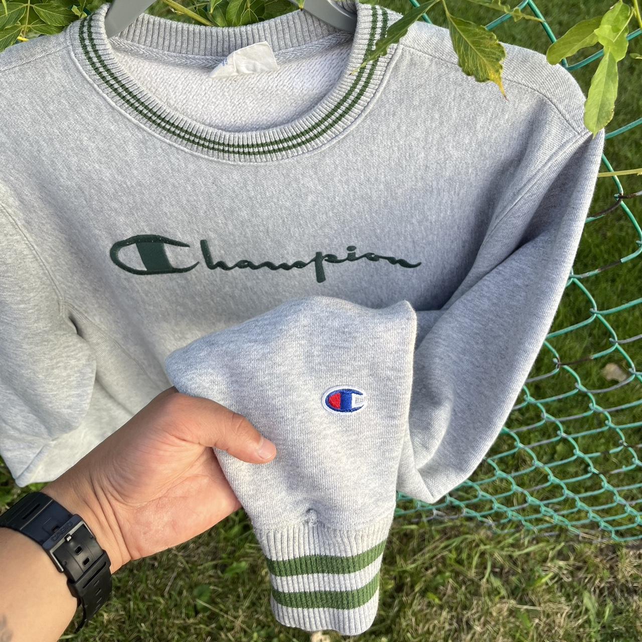 Champion sweater grey crew neck clearance knitting