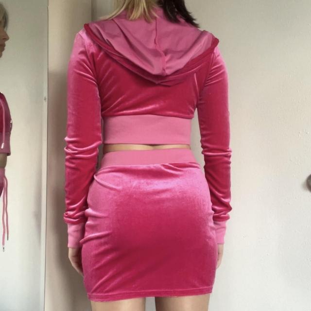 Pink velour skirt sales tracksuit