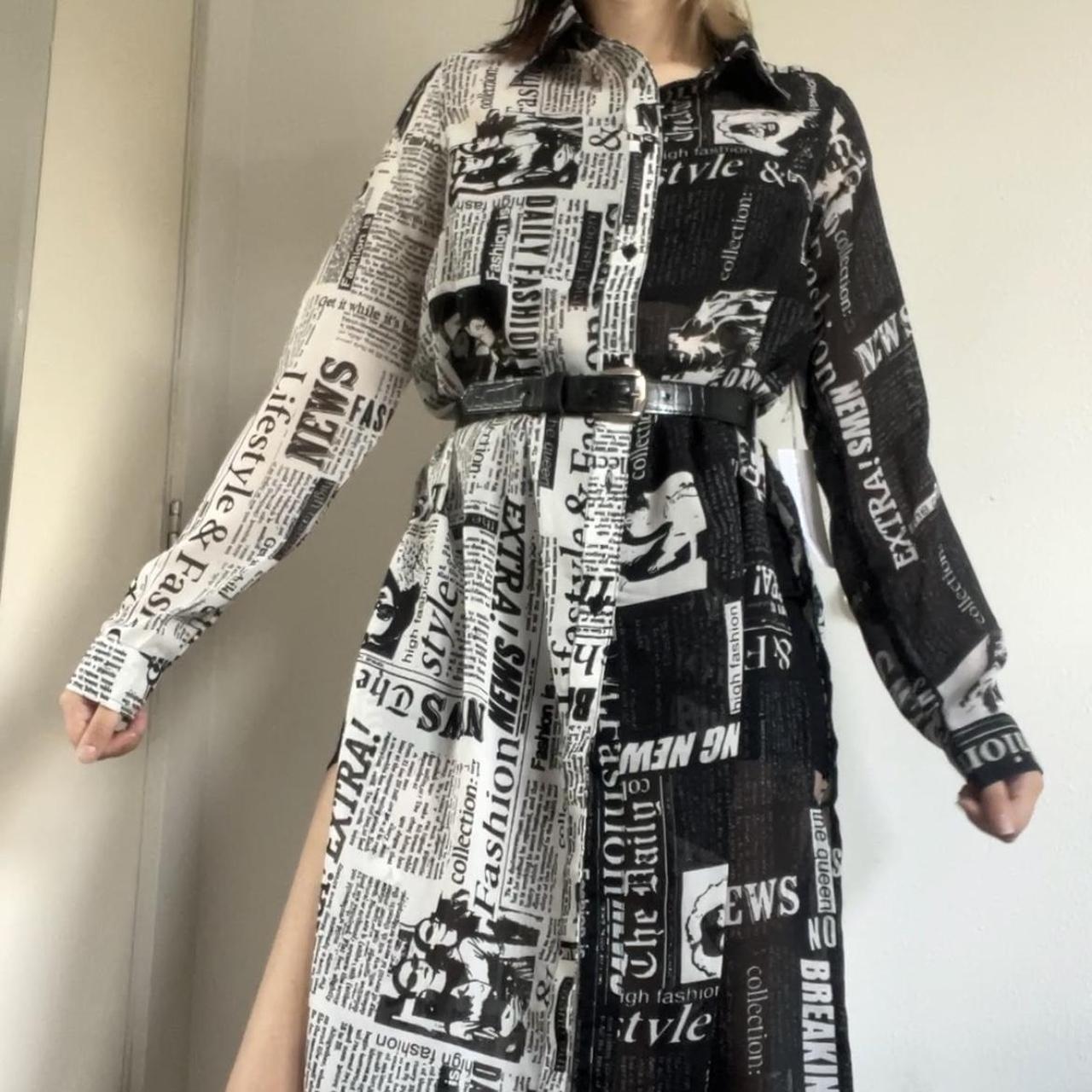 Diane von Furstenberg Newspaper Print Wrap Dress in White | Lyst