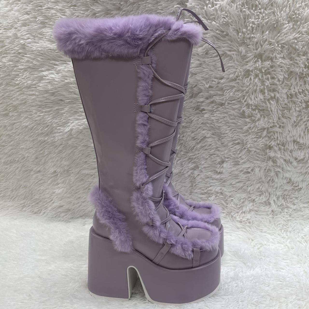 Demonia Camel-311 Lavender Vegan Leather with a 5