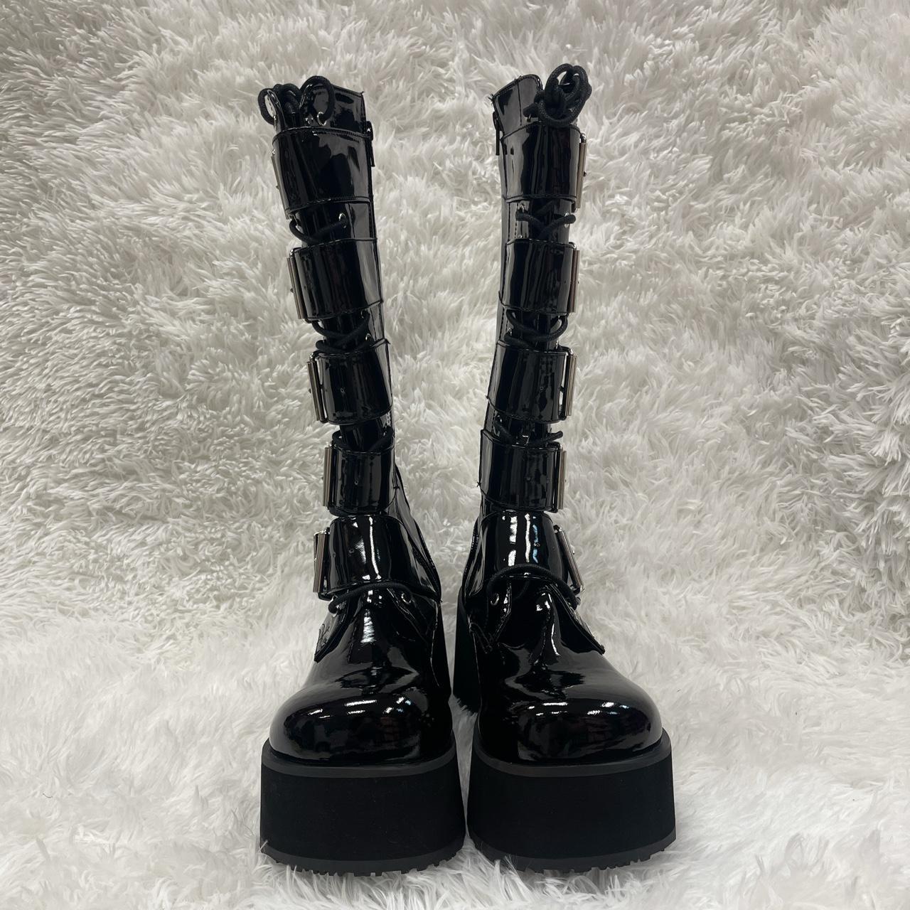 Demonia Black Trashville 518 Knee High Boots 3 1/4 - Depop