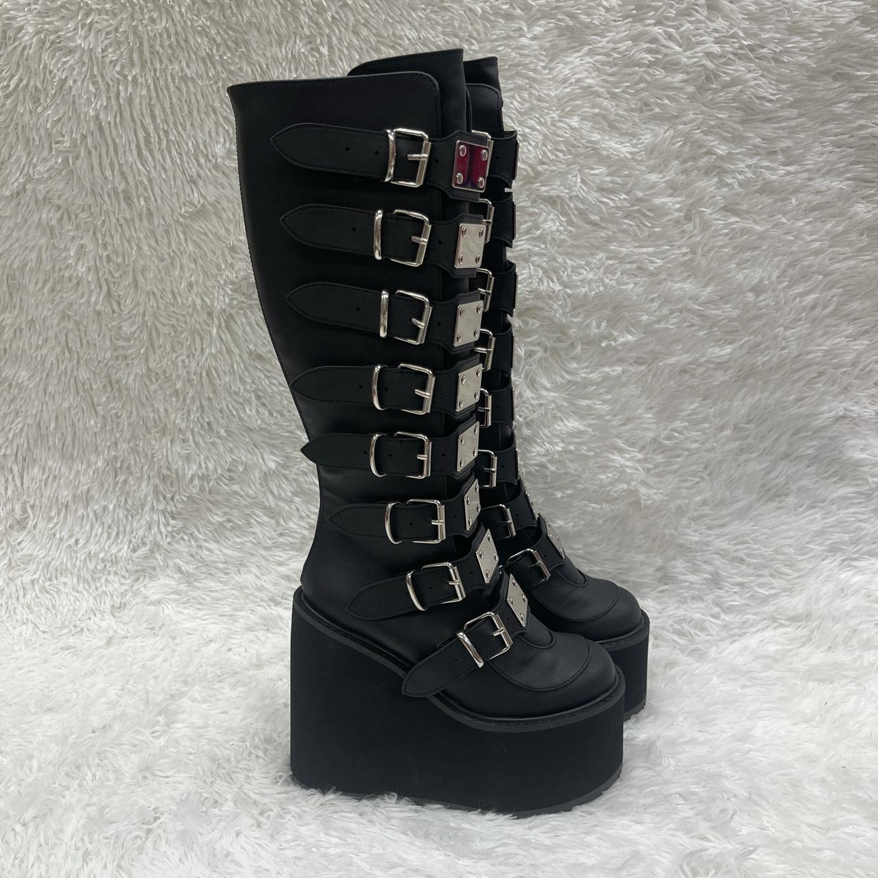 Demonia Swing 815 Buckle Knee High Platform Depop