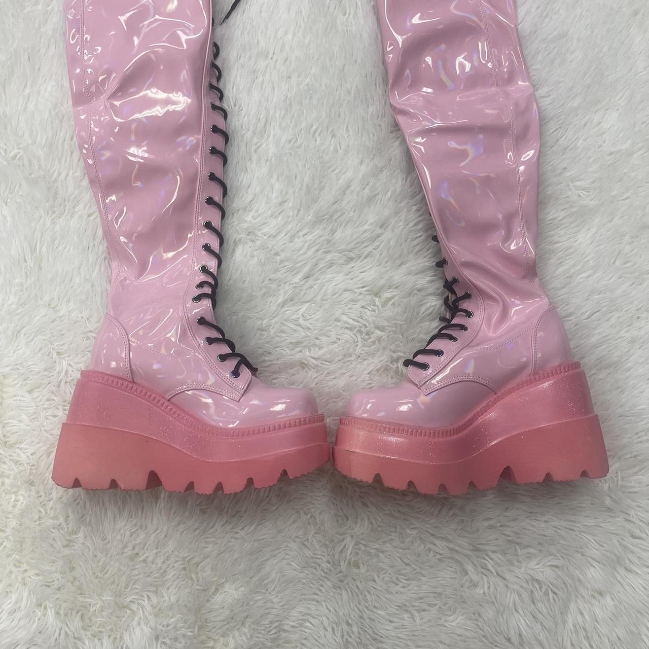 Demonia Shaker 374 1 Baby Pink Hologram Patent 4 Depop