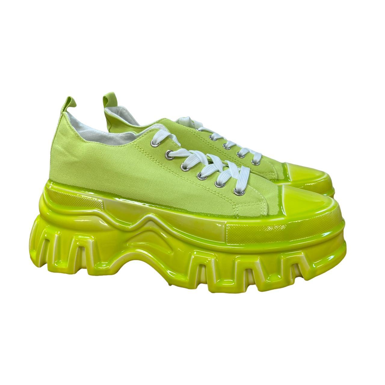 Lime green platform on sale sneakers