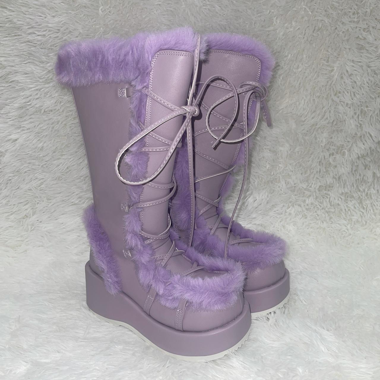 Demonia Cubby-311 Lavender Platform Boots with