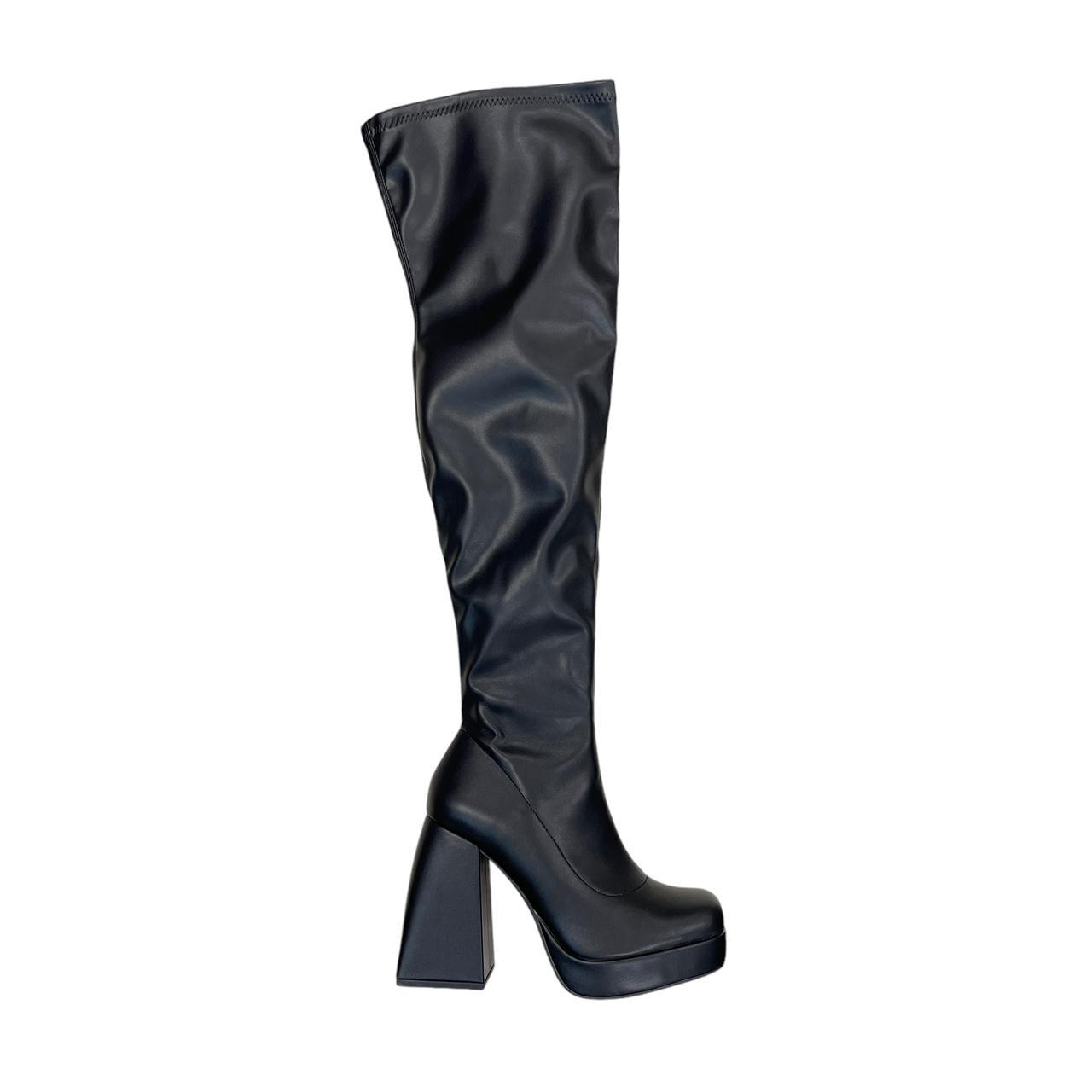 Soda Black Over The Knee Platform Boots, Oncall