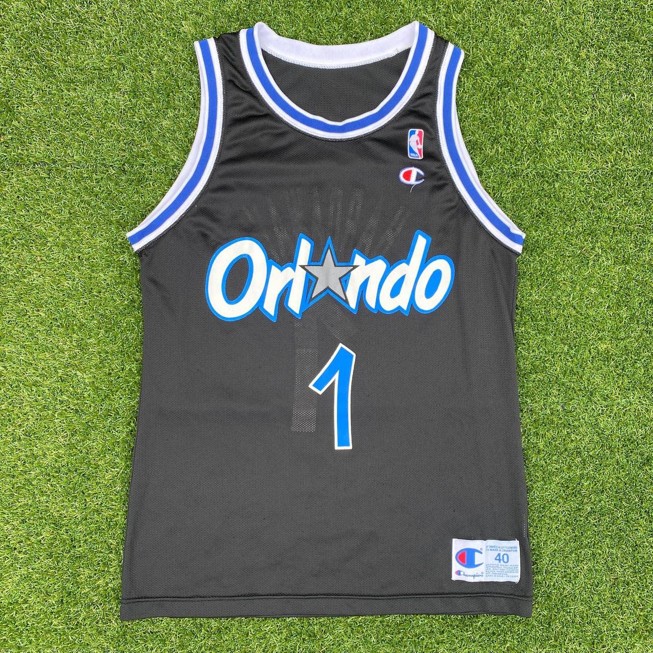 Champion Orlando Hardaway basketball jersey Black - Depop