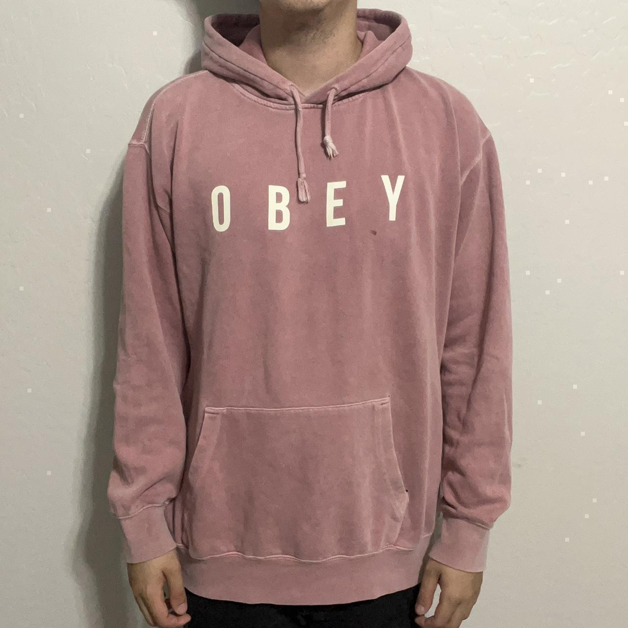 Pink discount obey hoodie