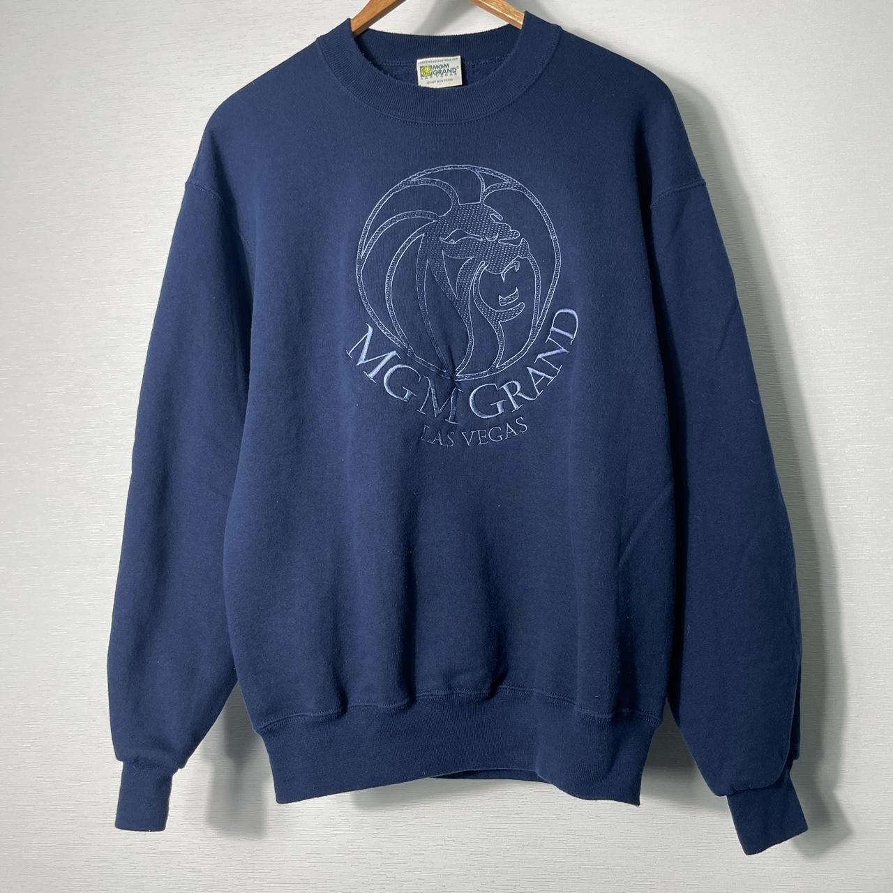 1997 Mgm Grand Las Vegas Sweatshirt Blue Sz L 8 10 - Depop