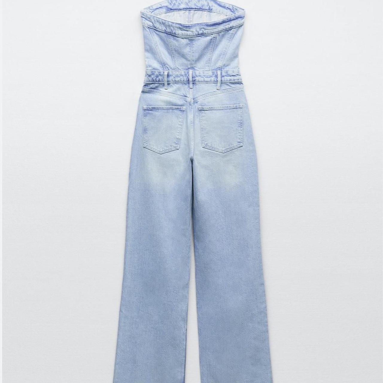 Zara corset inspired denim jumpsuit. Brand new... Depop