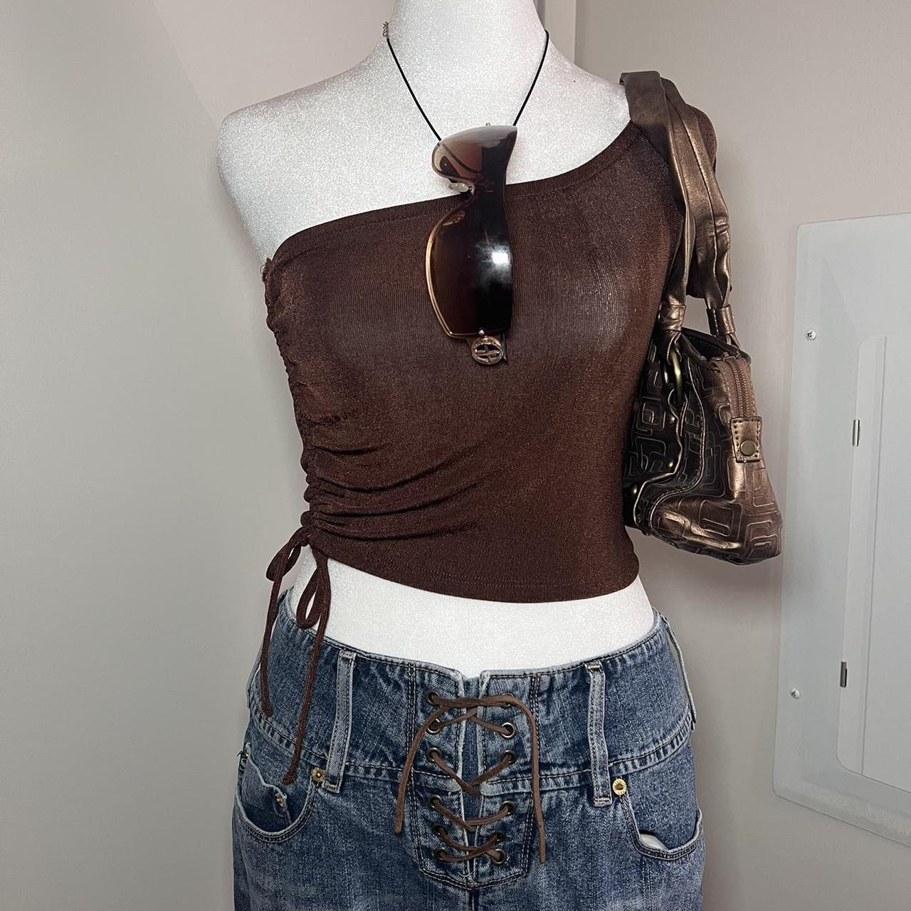 y2k lace up denim capris, 🤎 carrie bradshaw/