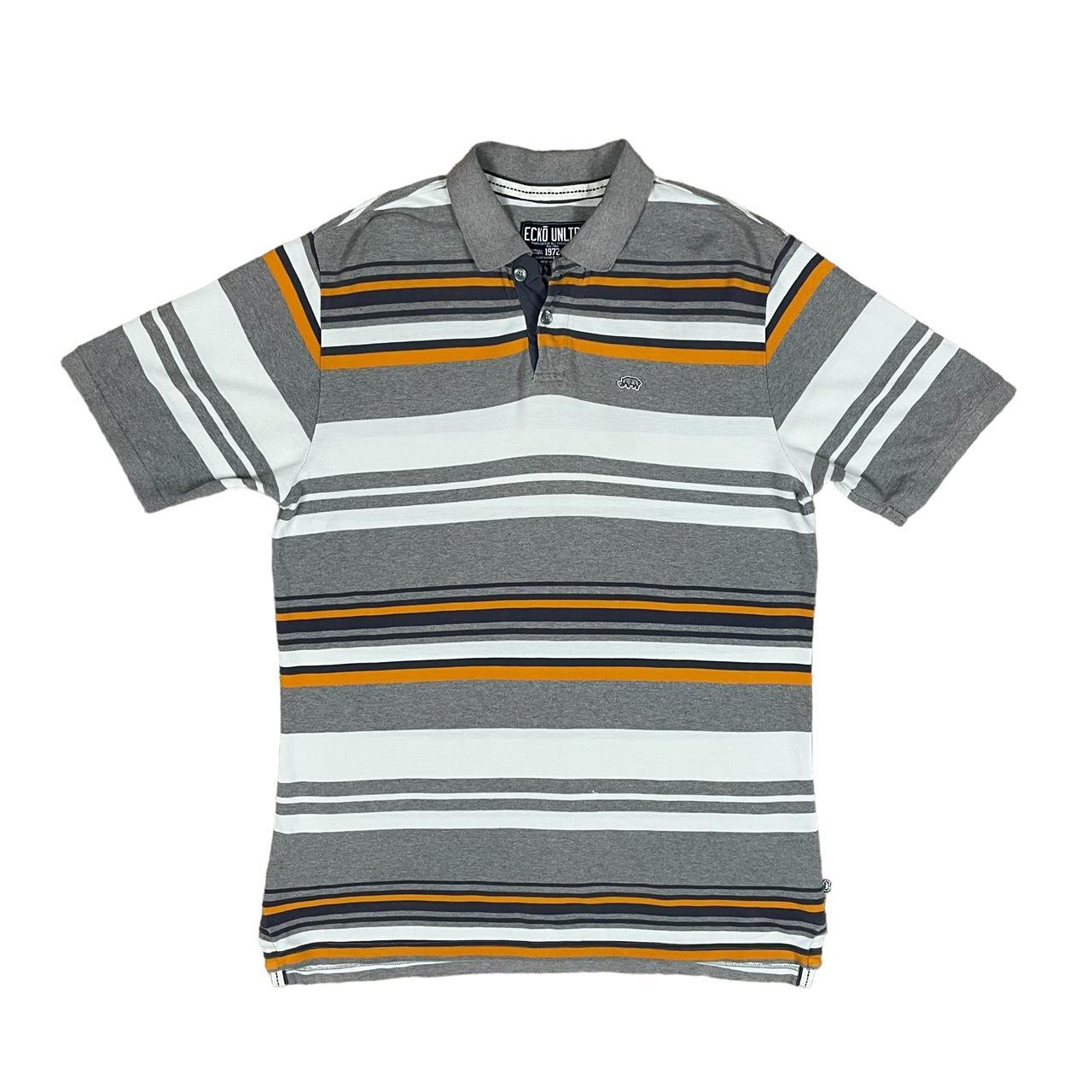 Ecko unltd mens vintage Y2K striped polo shirt... - Depop